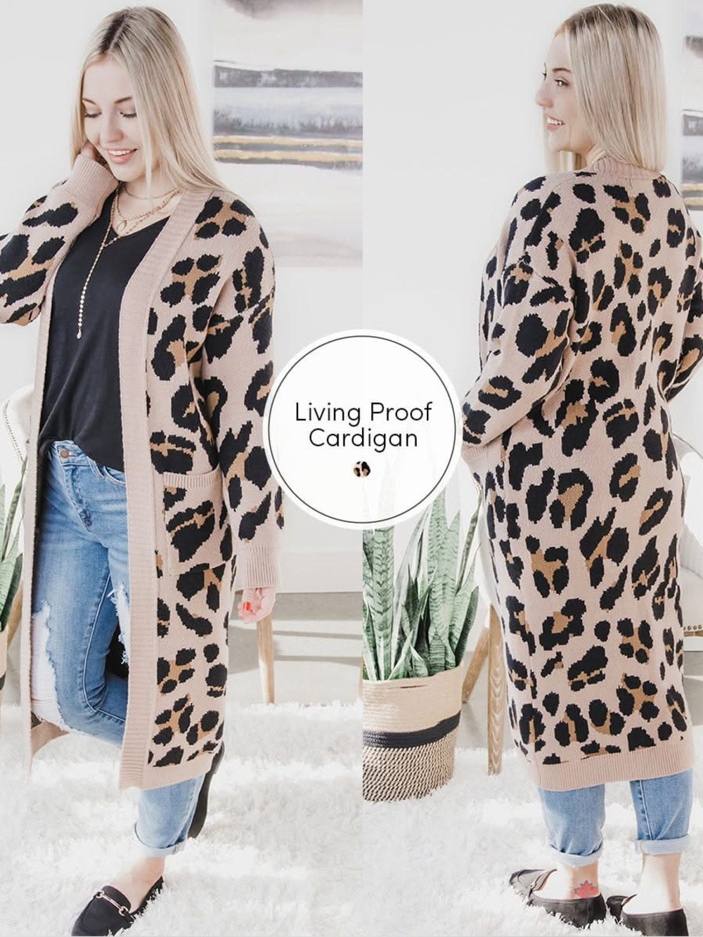Living Proof Cardigan (NWT) Brown Leopard 🐆 Size Small *Lots of Stretch